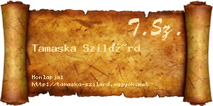 Tamaska Szilárd névjegykártya